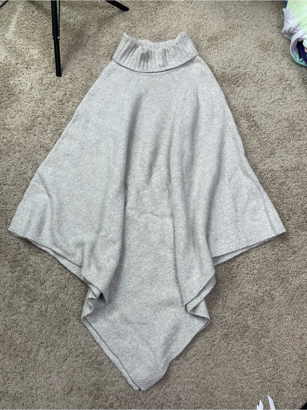 J. Jill Light Gray Turtleneck Poncho